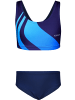 Aquarti Mädchen Sport Bikini Racerback Bustier & Bikinislip in blau Modell 1