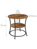 relaxdays Beistelltisch in Dunkelbraun/ Schwarz - (H)55 x ø 55 cm