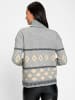 Heine Jacquard-Pullover in grau-sand-gemustert