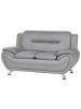 Beliani 2-Sitzer Sofa LEIRA in Grau/Silber - (W) 147 x (H) 86 x (L) 78 cm