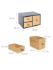 relaxdays Schubladenbox In Schwarz/Natur - (B)25 x (H)15 x (T)20 cm