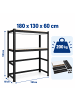relaxdays Waschmaschinenregal in Schwarz - (B)130 x (H)180 x (T)60 cm