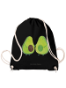 Mr. & Mrs. Panda Beutel Rucksack Avocado Pärchen ohne Spruch in Schwarz