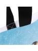 Mr. & Mrs. Panda Damen Schultertasche Pinguin Luftballon mit Spruch in Eisblau