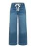 More & More verkürzte, weite Jeans in middle blue denim