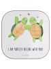 Mr. & Mrs. Panda gläseruntersetzer Schildkröten Paar mit Spruch in Weiß