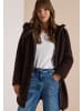 Cecil Strukturmix Teddy-Mantel mit Kapuze in Chocolate Sauce Brown