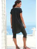 Beach Time Longshirt in schwarz-braun bedruckt