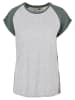 Urban Classics Urban Classics Damen Ladies Contrast Raglan Tee in lightgrey/paleleaf