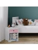relaxdays Kinder-Nachttisch "Schwan" in Weiß/ Rosa - (B)32 x (H)41 x (T)31 cm