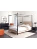 Beliani Himmelbett DANNEMOIS in Beige/Schwarz - (W) 150 x (H) 180 x (L) 211 cm