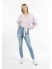 myMo Damen Wickeljacke Aus Strick in Rosa Mehrfarbig