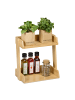 relaxdays Gewürzregal in Natur - (B)27,5 x (H)27 x (T)16 cm
