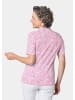 GOLDNER Kurzgröße:  Pikee-Druckpoloshirt in pink / weiß
