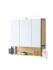 VASAGLE Badezimmerschrank in Eichenfarbe - (B)70 x (H)70 x (T)16.3 cm