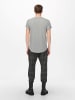 Only&Sons Langes Rundhals T-Shirt Kurzarm Shirt ONSMATT Stretch Basic in Grau