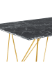 Beliani Esszimmertisch KENTON in Weiß/Schwarz/Gold - (W) 80 x (H) 75 x (L) 140 cm