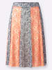 Heine Bahnenrock in orange-taubenblau-bedruckt