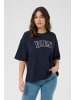 Kaffe T-shirt KAharries Oversize fit in Midnight M. W Chalk embroidery