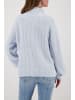 monari Langarm-Strickpullover mit Seitenschlitzen in ice blue