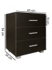 FineBuy Nachttisch in Schwarz / Spanplatte / 45x34x54