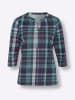 Sieh an! 3/4-Arm-Shirt in jade-petrol-kariert