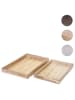 MCW 2er Set Serviertablett im Shabby-Look, Naturbraun
