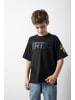 Coccodrillo Baumwoll-T-Shirt mit kurzen Ärmeln in schwarz