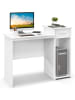COSTWAY Schreibtisch mit Schublade 110cm in Weiß