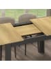 VCM  Esstisch Küchentisch Pesoli ausziehbar 120-160 cm in Anthrazit / Honig-Eiche