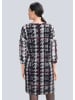 Alba Moda Jerseykleid mit Hahnentrittdessin in schwarz