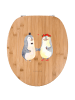 Mr. & Mrs. Panda wc deckel holz Pinguin Heirat ohne Spruch in Braun