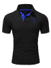 behype Poloshirt PALMSON in schwarz-blau