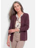 GOLDNER Kurzgröße:  Cardigan aus Baumwolle, Rundhals in aubergine