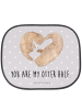 Mr. & Mrs. Panda Sonnenschutz Auto Otter Herz mit Spruch in Grau Pastell