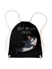 Mr. & Mrs. Panda Jutebeutel Orca Zylinder mit Spruch in Schwarz