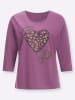 Sieh an! 3/4-Arm-Shirt in violett-schwarz