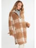 VINAJA Women Übergangsmantel Aus Wollgemisch in Kariert Beige Braun
