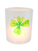 Mr. & Mrs. Panda Outdoor Windlicht Blume Kleeblatt ohne Spruch in Transparent