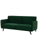 Beliani 3-Sitzer Sofa SENJA in Grün/Braun - (W) 198 x (H) 87 x (L) 95 cm