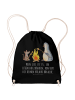 Mr. & Mrs. Panda Gym Bag Pinguin Lagerfeuer mit Spruch in Schwarz