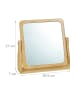 relaxdays Kosmetikspiegel in Natur - (B)26,5 x (H)27 x (T)7 cm