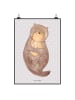 Mr. & Mrs. Panda Artprint Otter Muschel ohne Spruch in Grau Pastell