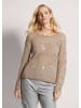 MADELEINE Glanzpullover mit Ginkgo-Design und Pailletten in cappuccino