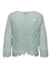 JACQUELINE de YONG Cropped 3/4 Arm Strick Pullover Spitzen Struktur JDYNEW in Mint
