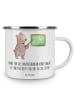 Mr. & Mrs. Panda Emaille Tasse Bester Dozent mit Spruch in Weiß