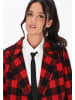 myMo ROCKS Women Blazer in black red check