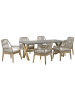 Beliani 7-tlg Gartentisch Set OLBIA in Grau/Beige/Braun