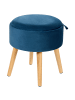 Beliani Hocker NEELY in Blau - (W) 39 x (H) 43 x (L) 39 cm