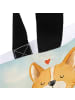 Mr. & Mrs. Panda Damen Schultertasche Hund Glück Design ohne Spruch in Weiß
